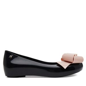 Baleriny Melissa. Czarne balerinki Melissa, bez wzorów, bez obcasa, bez zapięcia. Za 229,99 zł.