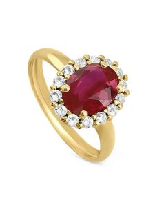 OR Carats Złoty pierścionek z kamieniami szlachetnymi rozmiar: 50. Czerwone pierścionki OR Carats, z rubinem, złote. Za 1 068,61 zł.