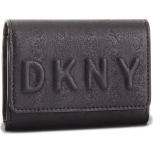 Mały Portfel Damski DKNY - Flap Card Casetilly Debossed Logo R82ZV503 Blk/Gold BGD. Portfele marki DKNY. W wyprzedaży za 219,00 zł.