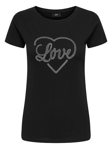 JDY Koszulka w kolorze czarnym rozmiar: S. Czarne bluzki JDY, s, bez wzorów, z bawełny, bez kołnierzyka, bez ramiączek. Za 43,99 zł.