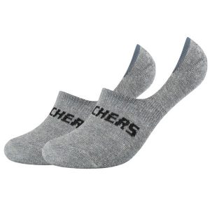 Skarpetki sportowe dla dorosłych 2PPK Mesh Ventilation Footies Socks. Niebieskie skarpetki Skechers, bez wzorów, z meshu. Za 29,99 zł.