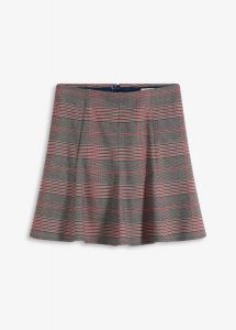 Spódnica mini ze wzorem w kratę. Brązowe spódnice bonprix, bez wzorów, mini. Za 109,99 zł.