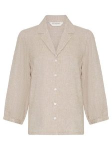 MOSS COPENHAGEN Bluzka w kolorze beżowym rozmiar: XL. Brązowe bluzki Moss Copenhagen, xl, bez wzorów, bez kołnierzyka, bez ramiączek. Za 166,88 zł.