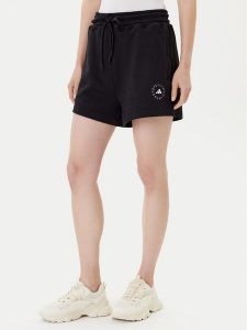 Adidas by Stella McCartney Szorty sportowe True Casuals IK9093 Czarny Loose Fit. Czarne spodenki sportowe adidas by Stella McCartney, m, bez wzorów, z bawełny. Za 275,99 zł.
