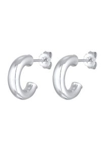 Elli Damskie kolczyki kreole ze srebra próby 925 Sterling Silver Kolczyki 1 ct. Szare kolczyki Elli, pozłacane. Za 128,99 zł.