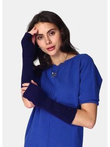 C& Jo Mitenki w kolorze granatowym rozmiar: onesize. Niebieskie rękawiczki C& Jo, bez wzorów, z kaszmiru. Za 43,99 zł.