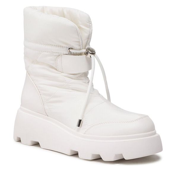 Botki DeeZee. Białe botki DeeZee, bez wzorów, bez obcasa, na płaskiej podeszwie, bez zapięcia. Za 219,99 zł.