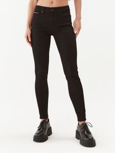 Tommy Jeans Jeansy Nora DW0DW09216 Czarny Skinny Fit. Czarne jeansy Tommy Jeans, bez wzorów, z bawełny. Za 249,99 zł.