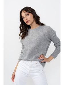 AUTHENTIC CASHMERE Kaszmirowy sweter "Daria" w kolorze szarym rozmiar: S. Szare swetry oversize AUTHENTIC CASHMERE, s, bez wzorów, z kaszmiru, bez ramiączek. Za 335,02 zł.
