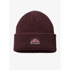 Czapka zimowa Columbia Provisions Cuffed Beanie - moonvista/mountain. Czerwone czapki Columbia, bez wzorów, sportowe. Za 89,99 zł.