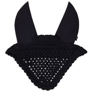 Krótka czapka dla konia QHP Flore. Czarne czapki QHP, bez wzorów, eleganckie. Za 116,00 zł.