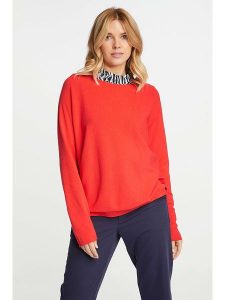 Rich & Royal Sweter w kolorze czerwonym rozmiar: S. Czerwone swetry oversize Rich & Royal, s, bez wzorów, ze splotem, bez ramiączek. Za 197,63 zł.
