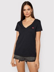 Levi's® T-Shirt Perfect Tee 85341-0003 Czarny Regular Fit. Czarne t-shirty s, bez wzorów, z bawełny, bez kołnierzyka, bez ramiączek. Za 109,99 zł.