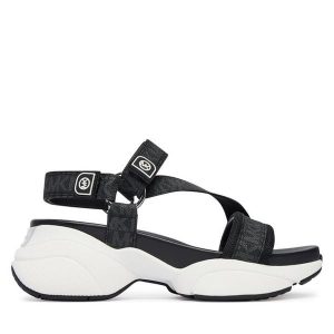 Sandały MICHAEL Michael Kors. Czarne sandały MICHAEL Michael Kors, bez wzorów, bez obcasa, na płaskiej podeszwie, bez zapięcia. Za 599,99 zł.
