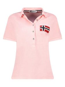Geographical Norway Koszulka polo w kolorze jasnoróżowym rozmiar: XXL. Różowe bluzki Geographical Norway, xxl, bez wzorów, z bawełny, bez kołnierzyka, bez ramiączek. Za 83,42 zł.