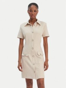 Guess Sukienka codzienna W6RK34 KCMU2 Beżowy Classic Fit. Brązowe sukienki Guess, na co dzień, xl, z aplikacjami, z syntetyku, bez kołnierzyka, bez ramiączek, proste. Za 609,99 zł.