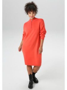 Aniston Sukienka w kolorze czerwonym rozmiar: 52. Czerwone sukienki Aniston, na co dzień, bez wzorów, bez kołnierzyka, bez ramiączek, midi, proste. Za 78,47 zł.