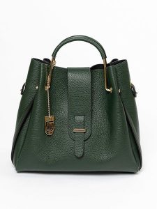 Lucca Baldi Skórzana torebka "Vinci" w kolorze ciemnozielonym - 33 x 28 x 13 cm rozmiar: onesize. Zielone torebki klasyczne Lucca Baldi, bez wzorów, z materiału, przez ramię, bez dodatków. Za 362,85 zł.