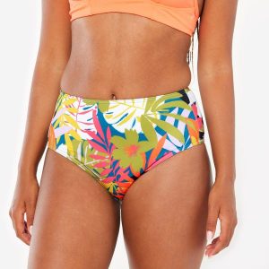 Dół kostiumu kąpielowego surfingowego damski Olaian Romi. Zielone bikini OLAIAN, bez wzorów, z elastanu. Za 69,99 zł.