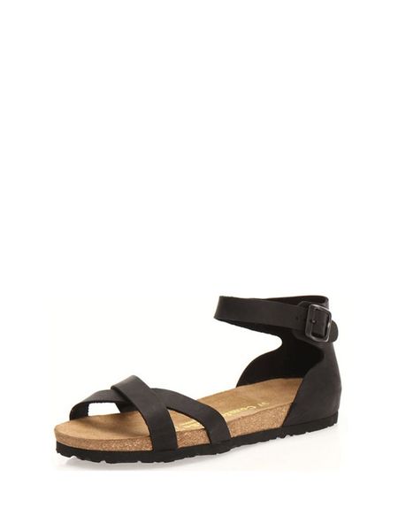 Comfortfusse Skórzane sandały w kolorze czarnym rozmiar: 38. Czarne sandały Comfortfüße, bez wzorów, z otwartym noskiem, bez obcasa, bez zapięcia. Za 244,95 zł.