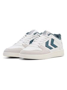 Hummel Sneakersy "St. Power Play" w kolorze biało-zielonym rozmiar: 36. Białe trampki Hummel, bez wzorów, z materiału, bez zapięcia. Za 127,35 zł.