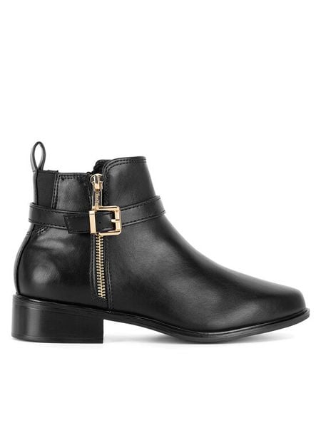 Clara Barson Botki WYL4016-1 Czarny. Czarne botki Clara Barson, bez wzorów, z materiału, bez obcasa, na płaskiej podeszwie, bez zapięcia. Za 149,99 zł.