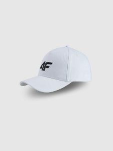 Czapka z daszkiem strapback damska 4F 4FWSS26ACABF549. Białe czapki 4f, bez wzorów, z bawełny, sportowe. Za 45,99 zł.
