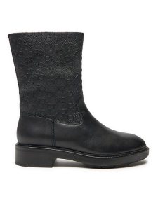 Calvin Klein Botki Flat Ankle Boot Mono Mix HW0HW02195 Czarny. Czarne botki Calvin Klein, bez wzorów, ze skóry, bez obcasa, na płaskiej podeszwie, bez zapięcia. Za 409,99 zł.