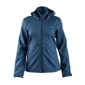 Kurtka damska Softshell Brugi 2ND2 - granatowa, Rozmiar L. Brązowe kurtki Brugi, na jesień, l, bez wzorów, z dzianiny. W wyprzedaży za 139,99 zł.