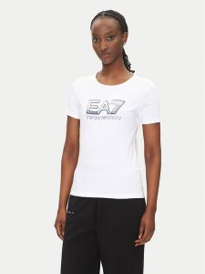 EA7 Emporio Armani T-Shirt 7W000183 AF10373 U0002 Biały Regular Fit. Białe t-shirty EA7 Emporio Armani, xxl, bez wzorów, z bawełny, bez kołnierzyka, bez ramiączek. Za 229,99 zł.