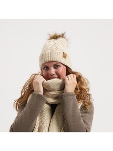 TRAVELIN' Czapka w kolorze beżowym rozmiar: onesize. Brązowe czapki Travelin', bez wzorów, ze skóry. Za 143,99 zł.