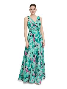 Vera Mont Sukienka w kolorze zielono-granatowym rozmiar: 40. Niebieskie sukienki Vera Mont, bez wzorów, bez kołnierzyka, bez ramiączek, maxi. Za 404,99 zł.