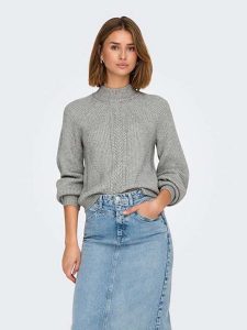 ONLY Sweter w kolorze szarym rozmiar: XL. Szare swetry oversize ONLY, xl, bez wzorów, ze splotem, bez ramiączek. Za 94,95 zł.