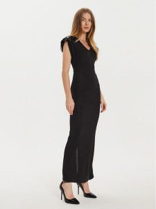 Bruuns Bazaar Sukienka koktajlowa Dorit BBW4213 Czarny Slim Fit. Czarne kombinezony Bruuns Bazaar, bez wzorów, z wiskozy, wizytowe, bez kołnierzyka, bez ramiączek. Za 469,99 zł.