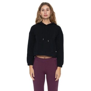 Bluza zimowa Leone 1947 Never Without Damen, Halsausschnitt, Reißverschluss. Czarne bluzy LEONE 1947 APPAREL, na zimę, bez wzorów, z bawełny, bez kaptura. W wyprzedaży za 162,09 zł.