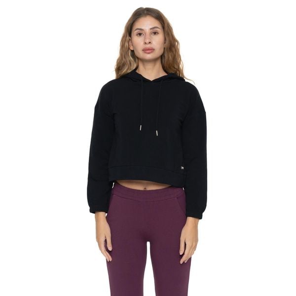 Bluza zimowa Leone 1947 Never Without Damen, Halsausschnitt, Reißverschluss. Czarne bluzy LEONE 1947 APPAREL, na zimę, bez wzorów, z bawełny, bez kaptura. W wyprzedaży za 162,09 zł.