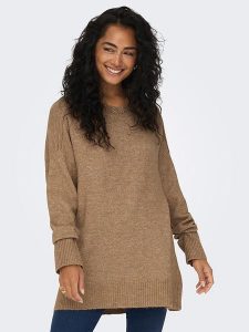 ONLY Sweter w kolorze karmelowym rozmiar: XS. Brązowe swetry oversize ONLY, xs, bez wzorów, bez ramiączek. Za 70,08 zł.