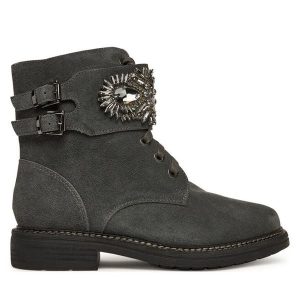 Trzewiki Alma En Pena. Szare botki Alma en Pena, bez wzorów, bez obcasa, na płaskiej podeszwie, bez zapięcia. Za 579,99 zł.