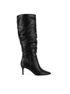 Nine West Kozaki WFA2872-1 Czarny. Czarne kozaki Nine West, bez wzorów, z materiału, bez obcasa, na szpilce, bez zapięcia. Za 349,99 zł.