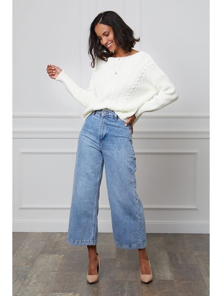 L'armoire de Suzette Sweter w kolorze kremowym rozmiar: 34/36. Brązowe swetry oversize L'armoire de Suzette, l, bez wzorów, bez ramiączek. Za 122,09 zł.