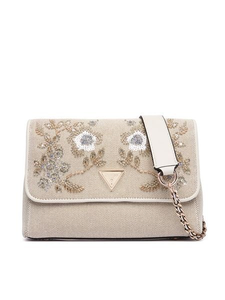 Guess Torebka Giully II HWAE967 3200 Beżowy. Brązowe torebki klasyczne Guess, z aplikacjami, z materiału, bez dodatków. Za 584,99 zł.