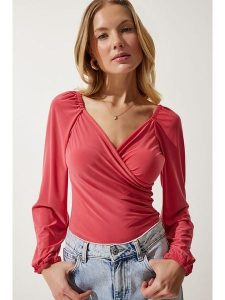 Happiness Istanbul Bluzka w kolorze różowym rozmiar: 36. Różowe bluzki Happiness Istanbul, bez wzorów, bez kołnierzyka, bez ramiączek. Za 60,99 zł.