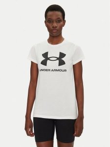 Under Armour T-Shirt Rival Logo SS 1356305 Biały Regular Fit. Białe t-shirty Under Armour, m, bez wzorów, z bawełny, bez kołnierzyka, bez ramiączek. Za 69,99 zł.