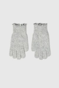 Rękawiczki szare. Szare rękawiczki MOODO, bez wzorów, z poliamidu. Za 39,99 zł.