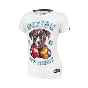 Koszulka damska Pitbull Santa-Mu. Białe bluzki PITBULL, xl, bez wzorów, casualowe, bez kołnierzyka, bez ramiączek. Za 99,00 zł.