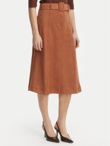 Rinascimento Spódnica z imitacji skóry CFC0127915003 Brązowy Regular Fit. Brązowe spódnice Rinascimento, m, bez wzorów, ze skóry. Za 466,99 zł.