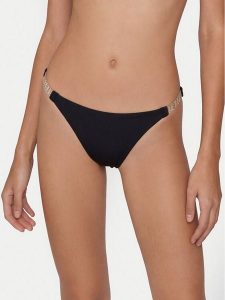 Guess Dół od bikini E6GO26 KG272 Czarny. Czarne bikini Guess, z aplikacjami, z syntetyku. Za 239,99 zł.