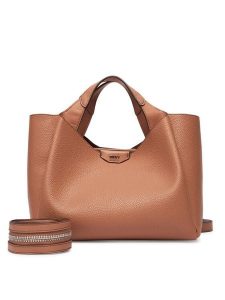 DKNY Torebka R43DYG33 Brązowy. Brązowe torebki klasyczne DKNY, bez wzorów, ze skóry, bez dodatków. Za 659,99 zł.