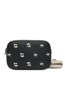 KARL LAGERFELD Torebka A2W30209 Czarny. Czarne listonoszki KARL LAGERFELD, bez wzorów, ze skóry, bez dodatków. Za 499,99 zł.