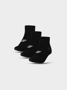 4F Skarpety casual za kostkę (3-pack) damskie - czarne 35-38. Czarne skarpetki 4f, bez wzorów, z bawełny. Za 49,99 zł.